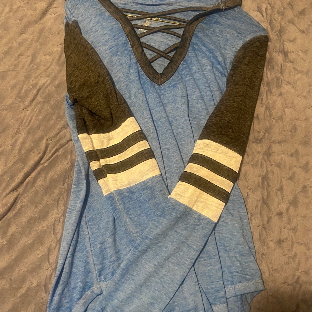 Blue & Grey Long Sleeve Shirt